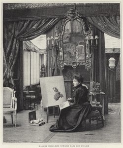 Madeleine Lemaire in haar atelier door French Photographer