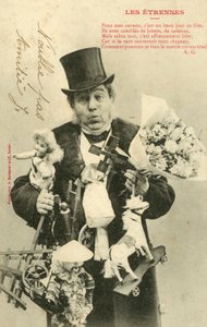 Man, beladen met kinder cadeaus door French Photographer