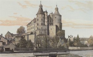 Montbéliard, uitzicht op het kasteel door French Photographer