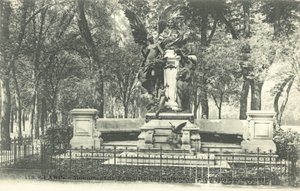 Monument van de fabelschrijver La Fontaine, Jardin du Luxembourg door French Photographer