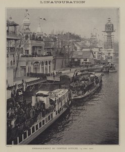 Opening van de Exposition Universelle 1900, Parijs (zwart-wit foto) door French Photographer