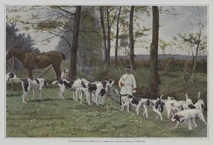 Rondtrekkende honden van Baron de Carayon-Latour in Virelade, Frankrijk door French Photographer