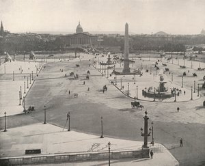 Parijs: Een zuidelijk uitzicht over de Place de la Concorde (zw/w foto) door French Photographer