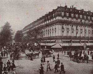 Parijs: Het Grand Hotel en Café de la Paix (zw/w foto) door French Photographer