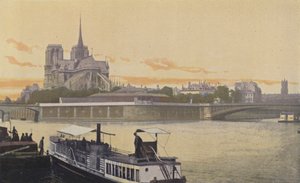 Parijs, Uitzicht op de oostpunt van het Île de la Cité door French Photographer
