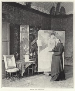 Paul-Albert Besnard in zijn atelier door French Photographer
