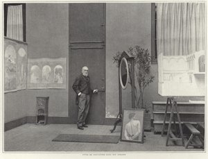 Pierre Puvis de Chavannes in zijn atelier door French Photographer