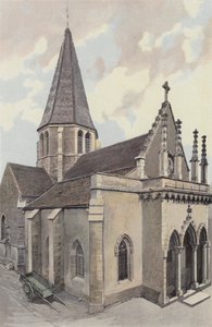 Plombières-les-Dijon, Kerk, Geheel NW door French Photographer