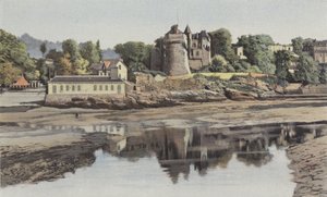 Pornic, Het oude kasteel en de haveningang door French Photographer