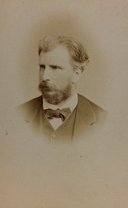 Portret van William Bouguereau, Franse schilder; visitekaartje (zwart-wit foto) door French Photographer