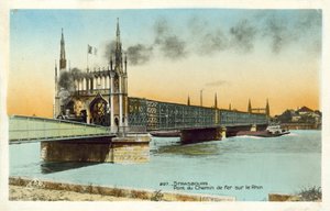 Spoorbrug over de Rijn, Straatsburg door French Photographer