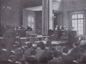 Herziening van de zaak van Alfred Dreyfus, Franse legerofficier ten onrechte veroordeeld voor verraad, Rennes, Frankrijk, 1899 door French Photographer