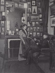 Kamer in het Palais Garnier in Parijs gevuld met portretten van artiesten door French Photographer