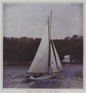 Zeilboot op de rivier de Seine door French Photographer