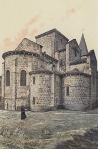 Saint-Désiré, Kerk, Zijkant van de apsis door French Photographer