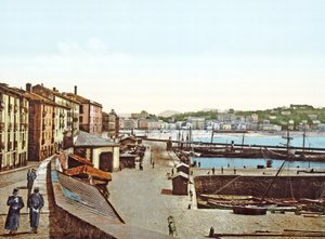 Haven van San Sebastián, Spanje, 1890-1900 door French Photographer