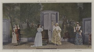 Scène uit een productie van Le Malade Imaginaire, door Moliere door French Photographer