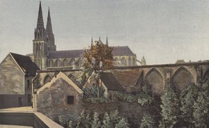 Sees, Kathedraal, Geheel Z en resten van het klooster door French Photographer