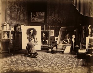 Atelier van de schilder Leon Bonnat, c.1890 door French Photographer