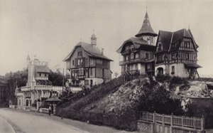 Het Zwitserse Dorp en de rue Saint-Jean, Le Touquet, in 1893 door French Photographer
