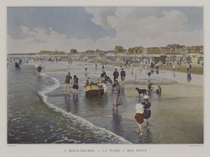 Het strand bij vloed, Berck-sur-Mer, Frankrijk