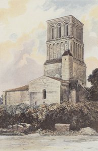 Thezac, Kerk, Geheel ZW door French Photographer