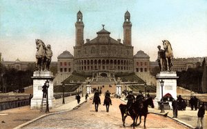 Trocadero paleis gebouwd voor de Wereldtentoonstelling van Parijs in 1878, ca. 1906 door French Photographer