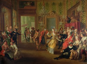 Een Bal Pare tijdens het Carnaval, ca. 1710 door French School