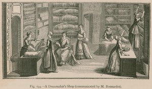 Een naaiatelier (gecommuniceerd door M. Bonnardot)