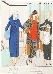 Enkele mooie nieuwigheden uit Art-Gout-Beaute, kostuums van Premet en Jean Patou, oktober 1923 (litho)