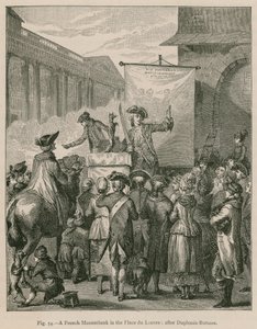 Een Franse kwakzalver op de Place du Louvre (naar Duplessis-Bertaux) door French School