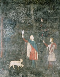 Een Edelman aan het Valkenieren, uit de Hertenkamer, 1343 door French School