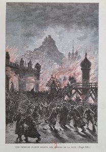 Een enorme lichtbron verdreef de schaduwen, uit Michel Strogoff door Jules Verne 1893 door French School