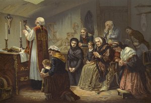 Een mis onder de Terreur, Frankrijk, 1790s door French School