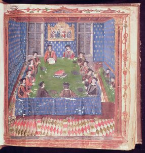 Een vergadering in de Chambre des Comptes, uit het Livre Ferre door French School