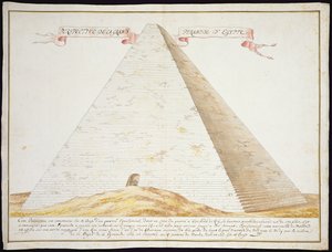 Een perspectivisch uitzicht op een piramide in Egypte, c.1700 door French School