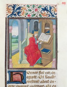 Een filosoof, mogelijk Hermes Trismegistus, uit Histoire des Philosophes, laat 15e eeuw
