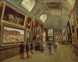 Een schilderijengalerij in het Musee du Luxembourg, 1883-85 door French School