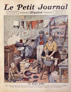 Een sloppenwijk in Parijs, illustratie uit Le Petit Journal, 30 oktober 1921