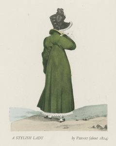 Een stijlvolle dame (circa 1814) door French School