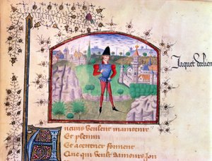 Een Troubadour, uit het Livre des Cent Ballades door Jean Le Seneschal
