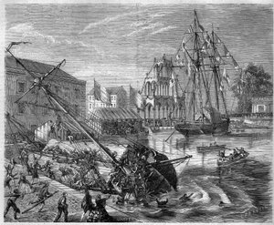 Een boot kapseist onder het gewicht van zijn inzittenden op het Brussels Kanaal, België door French School