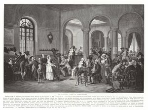 Een cabaret onder het Directoire, Franse Revolutie, 1795-1799 door French School