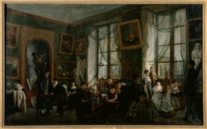 Een vrouwelijke tekenklas, circa 1810 door French School
