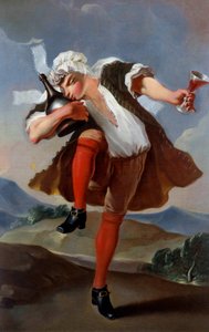 Een goede fles wijn koopmansbord. Anoniem schilderij rond 1760. Parijs, Musee Carnavalet door French School