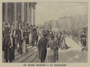 Een groot huwelijk in de Kerk van La Madeleine, Parijs