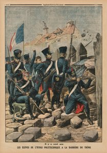 Honderd jaar geleden, de studenten van de Ecole Polytechnique bij de Barriere du Trone, achteromslag illustratie van 