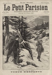 Een kindermoordenaar in de Alpen: een Italiaanse man wacht om een jongen te vermoorden die hij had beloofd te helpen de met sneeuw bedekte pas van de Col de l