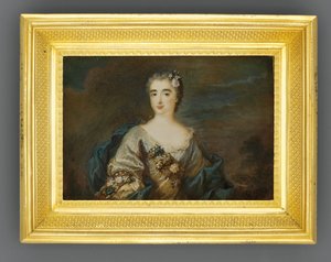 Een dame genaamd Louise-Jeanne de Durfot, hertogin van Mazarin en de la Meilleraye, c.1750