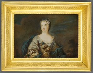 Een dame genaamd Louise-Jeanne de Durfot, hertogin van Mazarin en de Meilleraye, ca. 1750 door French School